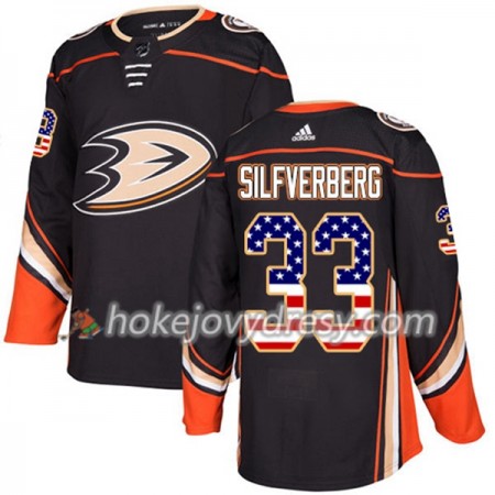 Pánské Hokejový Dres Anaheim Ducks Jakob Silfverberg 33 2017-2018 USA Flag Fashion Černá Adidas Authentic